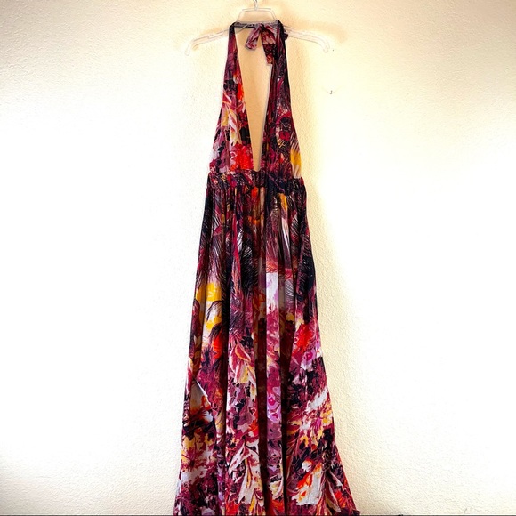 Free People Mika Maxi Dress Sunset Dreams Combo Halter Dress. Sz L - Picture 5 of 16